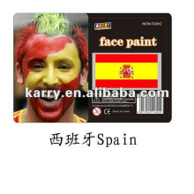 SPAIN FLAG FACE PAINT FOR FOOTBALL FANS MAKEUP